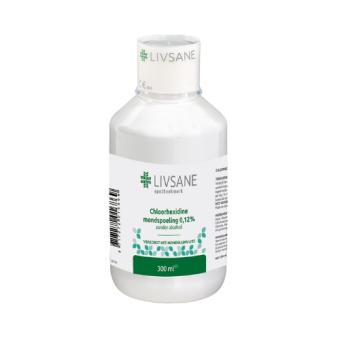 Livsane Chloorhexidine mondspoeling 0,12% zonder alcohol 300 ml
