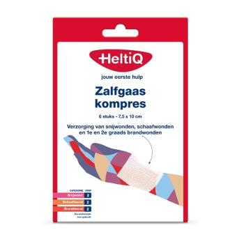 HeltiQ Zalfgaaskompres 7,5 x 10 cm, 1 karton 6 stuks
