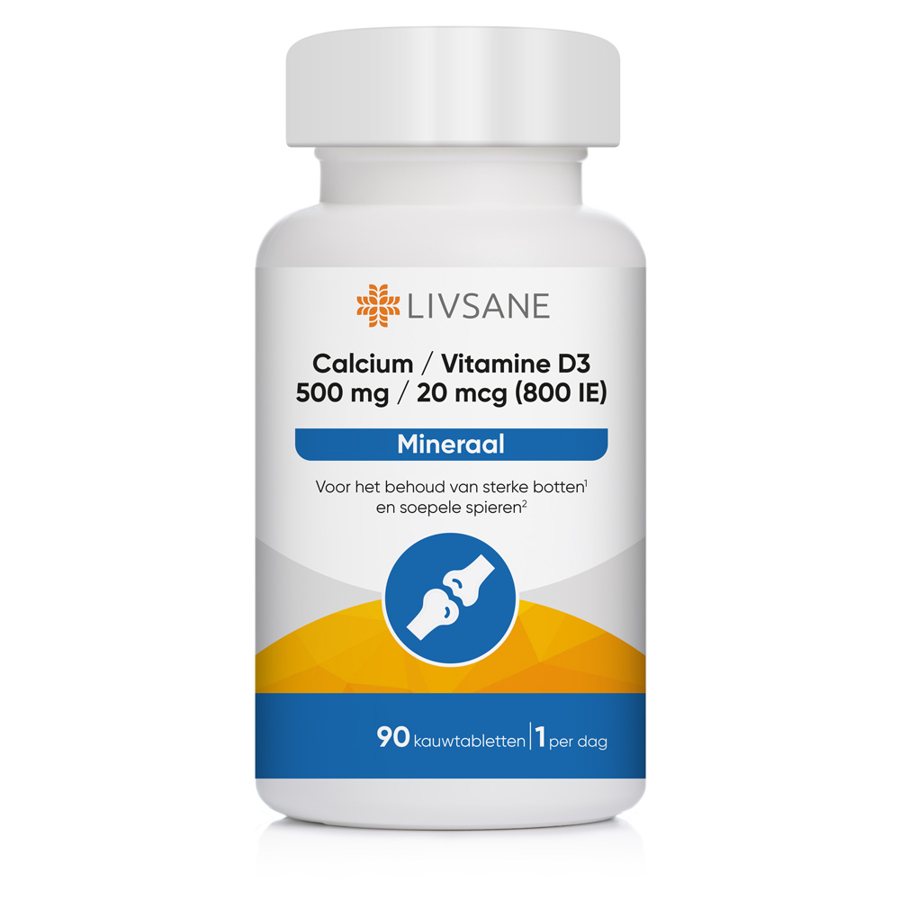 Livsane Calcium 500mg / D3 20mcg 90 stuks