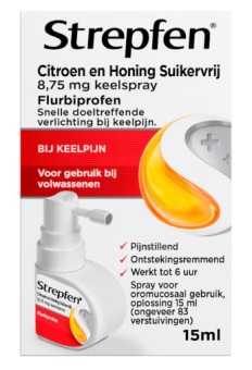 Strepfen Keelspray Citroen &amp; Honing Suikervrij 15ml