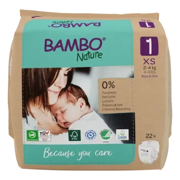 Bambo Nature Slip New Born 1 2-4KG Eco NG 22 stuks