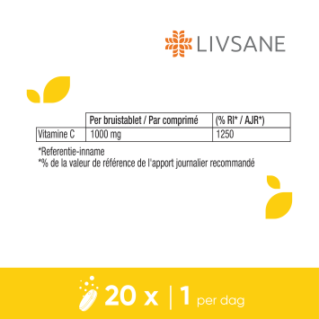 LIVSANE Vitamine C Bruistablet 1000mg 20 stuks