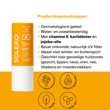SOLERO Beschermende Zonnebrand Stick Gezicht SPF50+ 12ml