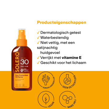 SOLERO Beschermende Zonnebrandolie Spray SPF30 150ml