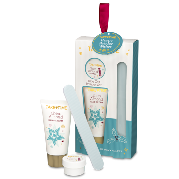 TAKE-TIME Handcreme en Lippenbalsem met Vijl set