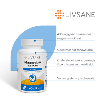 LIVSANE Magnesium Citraat 400mg 60 stuks