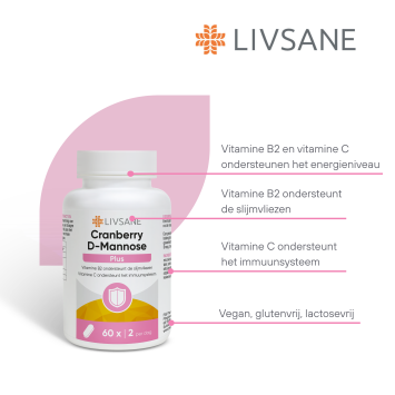 LIVSANE Cranberry + D-mannose 60 stuks