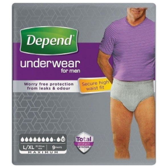 Depend Voor Man Maximum Pants Large/XLarge 9 Stuks