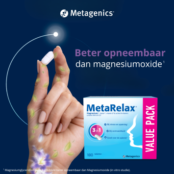 Metagenics Metarelax Magnesiumglycerofosfaat 900mg Tabletten 180 stuks