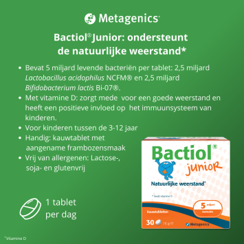 Metagenics Bactiol junior chewable tablet 30st