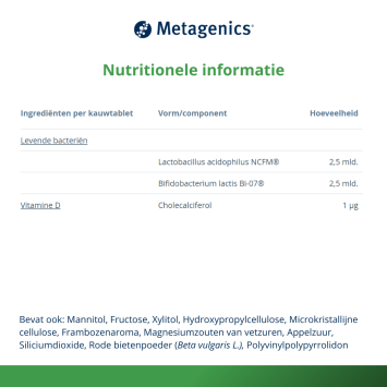 Metagenics Bactiol junior chewable tablet 30st