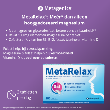 Metagenics MetaRelax 113g Tabletten 90 stuks
