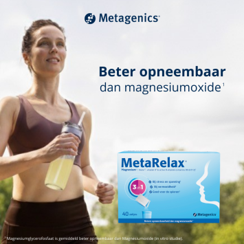 Metagenics MetaRelax Magnesiumglycerofosfaat 1800mg Sachets 40 stuks