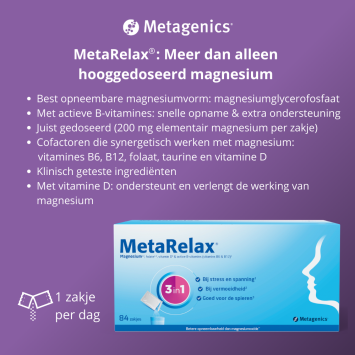 Metagenics MetaRelax Magnesiumglycerofosfaat 1800mg Sachets 84 stuks