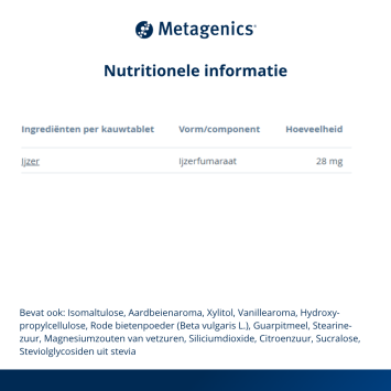 BariNutrics® Nutritional Support IJzer Kauwtabletten 90 stuks