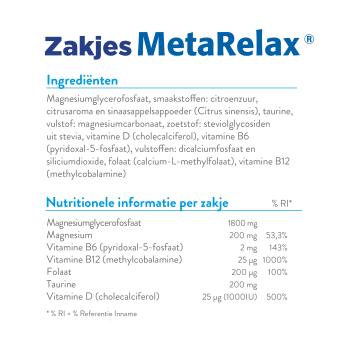 Metagenics MetaRelax Magnesiumglycerofosfaat 1800mg Sachets 20 stuks