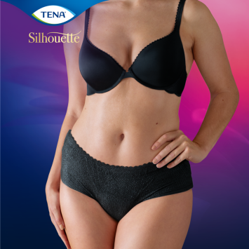 Tena Silhouette Plus Noir ​Lage Taille Large​  10 stuks