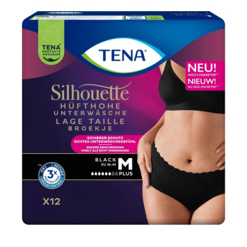 Tena Silhouette Plus Noir ​ Lage Taille Medium 12 stuks