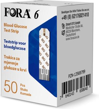 FORA 6 Blood Glucose Test Strips 50ST