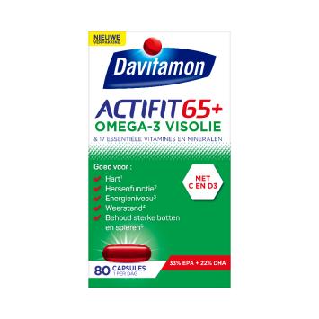 Davitamon Actifit 65+ Omega 3 Visolie 80 capsules