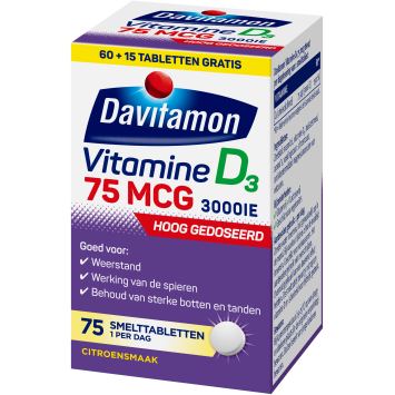 Davitamon Vitamine D 75 mcg Melt tabs 60+15ST