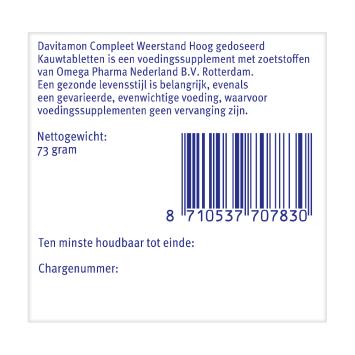 Davitamon Compleet Weerstand Forte Kauwtabletten 50 stuks
