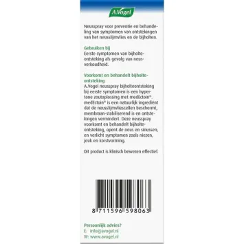 A.Vogel neusspray bijholteontsteking eerste symptomen 20ml