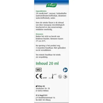 A.Vogel neusspray bijholteontsteking eerste symptomen 20ml