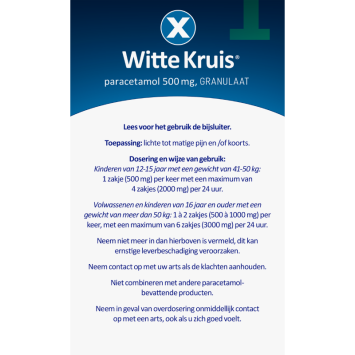 Witte Kruis Paracetamol 500 mg Granulaat 10st