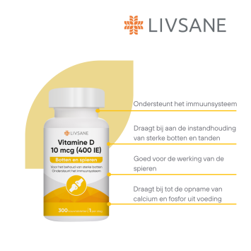 LIVSANE Vitamine D 10mcg 300 stuks