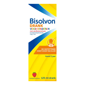 Bisolvon Hoestdrank Kind Aardbei Broomhexine HCl 4mg/5ml 125ml
