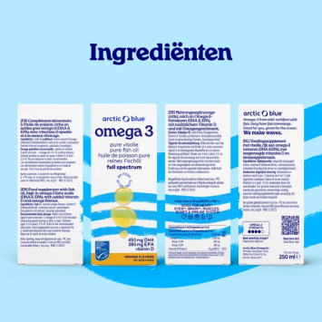 Arctic Blue Omega 3 Pure Visolie met Vitamine D Sinaasappelsmaak 150 ml
