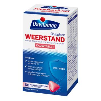Davitamon Compleet Weerstand Aardbei Kauwtabletten 60 stuks