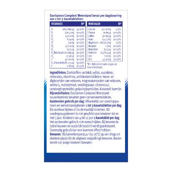 Davitamon Compleet Weerstand Aardbei Kauwtabletten 60 stuks