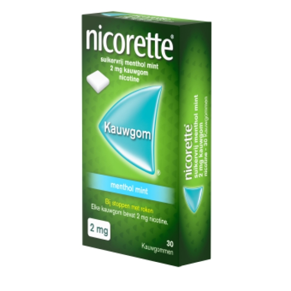 Nicorette Kauwgom Methol Mint 2mg 30 stuks