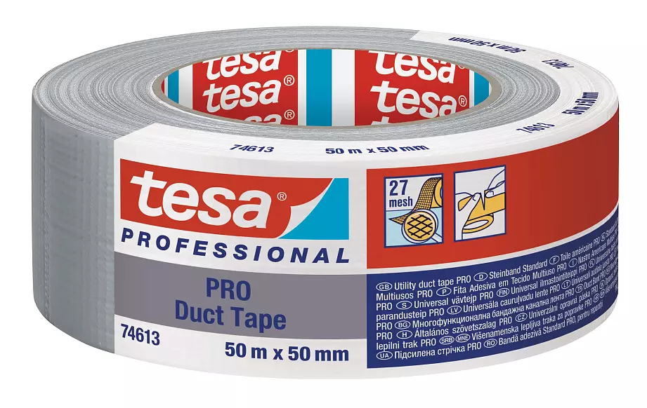 tesa PRO 74613 Duct tape universeel (27 Mesh) 50mm x 50 meter Grijs