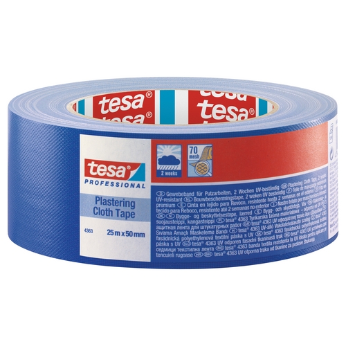 Tesa 4363 Duct tape 2 weken UV-bestendig (70mesh) 50mm x 25 meter Blauw