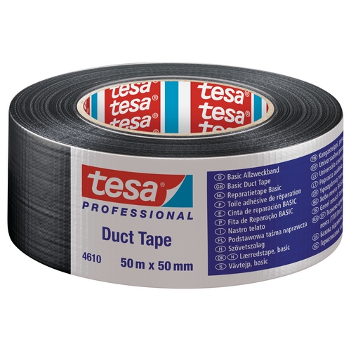 Tesa 4610 Duct tape budget (18 Mesh) 50mm x 50 meter Zwart