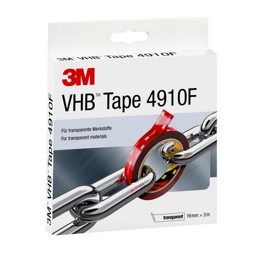 3M 4910 Dubbelzijdig VHB tape 1.0mm x 12mm x 33 meter Transparant