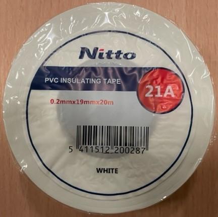 4345 Nitto 21A PVC isolatietape (0.20mm) 19mm x 20 meter Wit