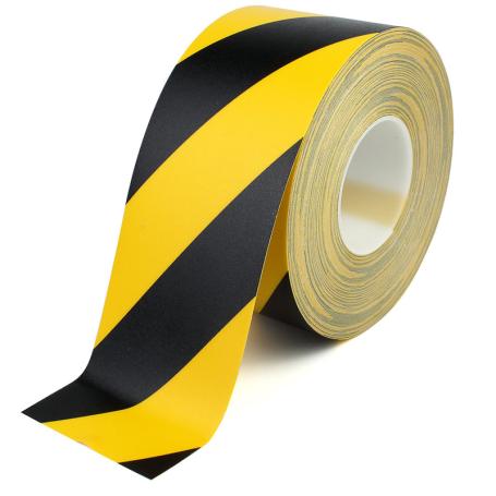 Vloertape geel-zwart extra sterk 100mm
