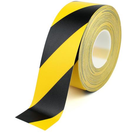 Vloertape geel-zwart extra sterk 75mm