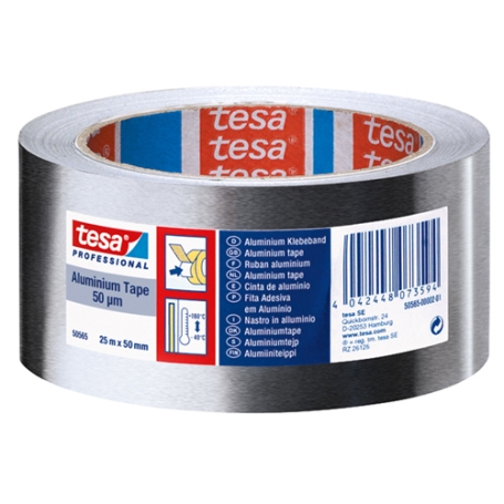 Tesa 50565 Aluminium tape (50µm) met liner PV1 - 50mm x 50 meter