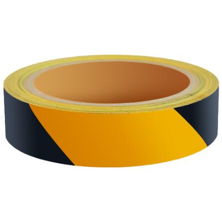 5850 Reflecterende tape economic 25mm x 1 meter Zwart-Geel Links