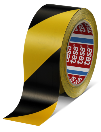 Tesa 60760 PVC vloermarkeringstape 50mm x 33 meter Zwart-Geel