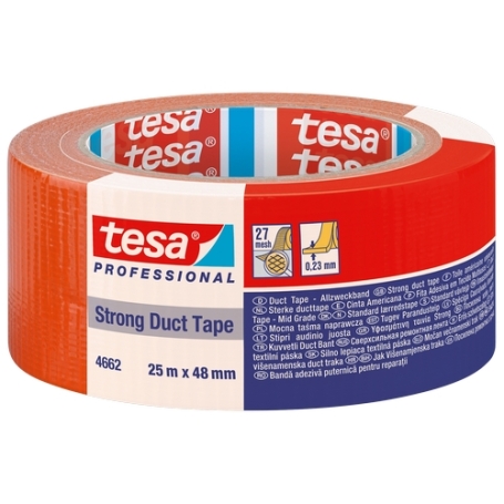 Tesa 4662 Duct tape middenkwaliteit 48mm x 25 meter Oranje