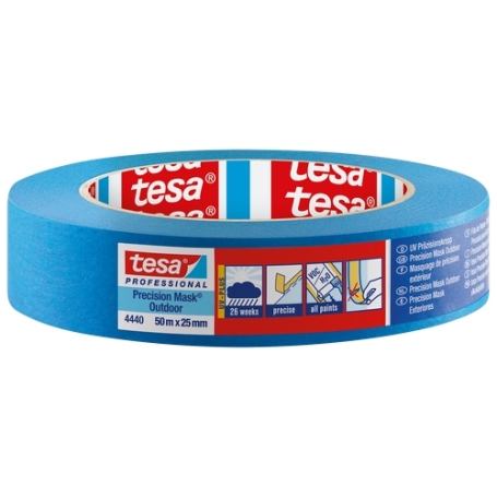 Tesa 4440 schilderstape papier UV-bestendig 25mm Blauw