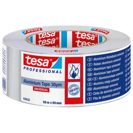 Tesa 63632 Aluminium tape (30µm) met liner 50mm x 50 meter