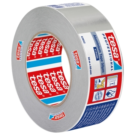 tesa 63652 Aluminium tape (50μm) met liner 50mm x 50 meter