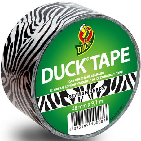 Duck tape design 48mm x 9.1 meter Stylish Zebra